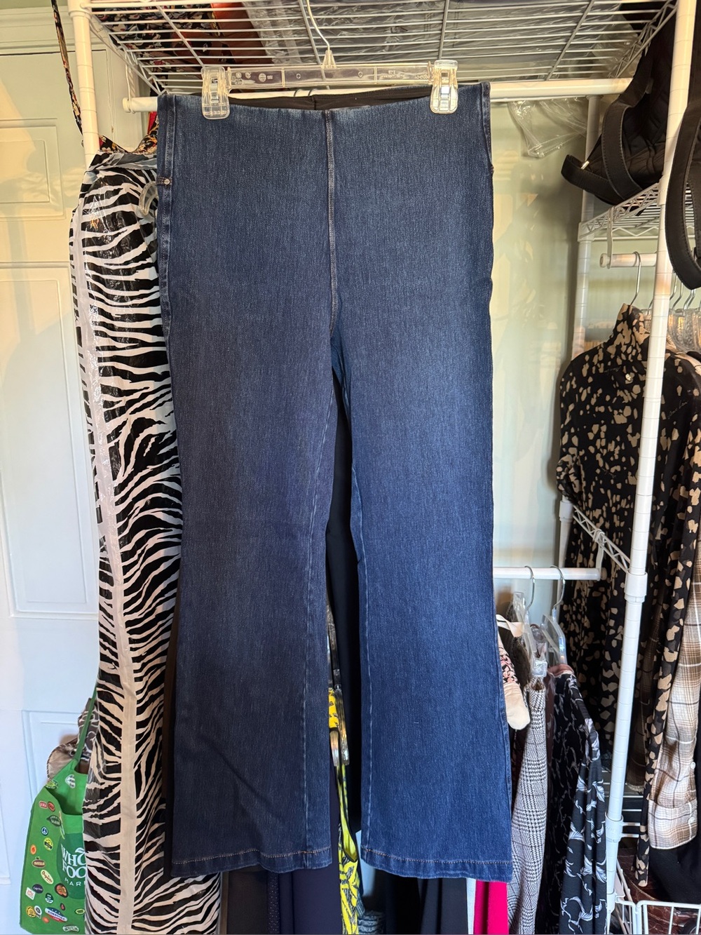 Classic High-Rise Wide-Leg Jeans in Dark Blue